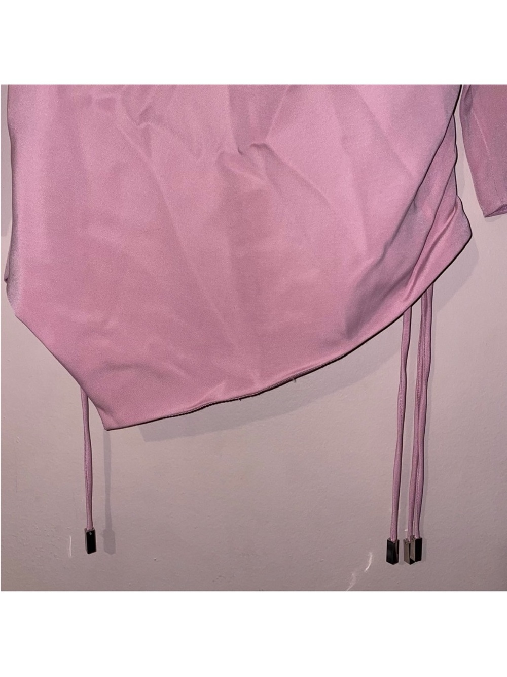 Cushnie Et Ochs Pink Off Shoulder Drawstring Halter Stretch Crepe Top Size 2 - Picture 3 of 12